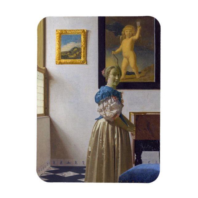 Johannes Vermeer - Lady Standing at a Virginal Magnet (Vertical)