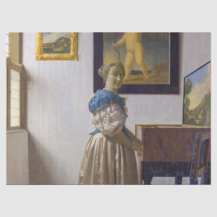 Johannes Vermeer - Lady Standing at a Virginal Tissue Paper