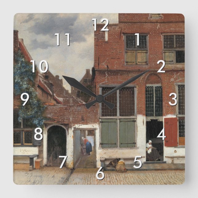 Johannes Vermeer - Little Street Square Wall Clock (Front)