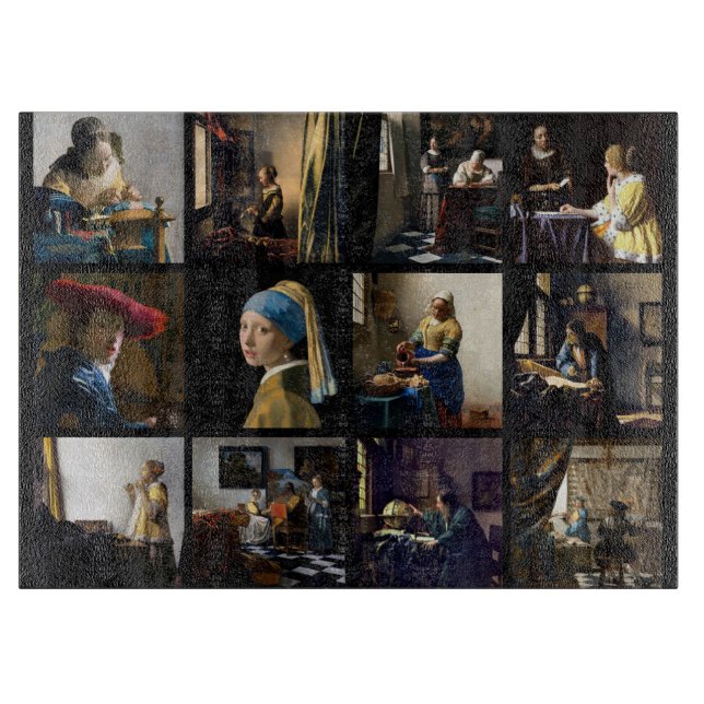 Johannes Vermeer - Masterpieces Grid Cutting Board (Front)