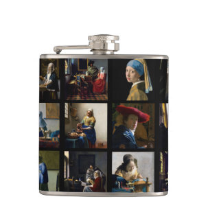 Johannes Vermeer - Masterpieces Grid Hip Flask