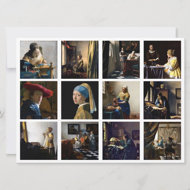 Johannes Vermeer - Masterpieces Grid Invitation (Front)