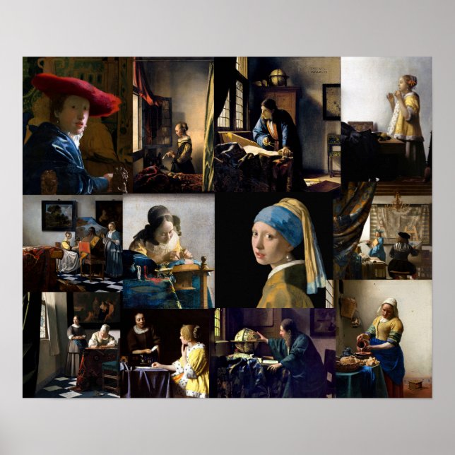 Johannes Vermeer - Masterpieces Patchwork Poster (Front)