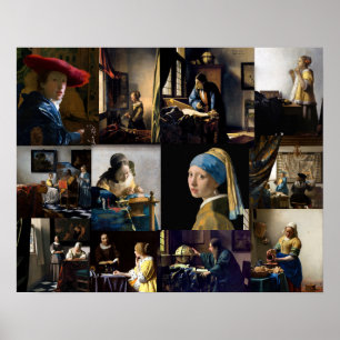 Johannes Vermeer - Masterpieces Patchwork Poster