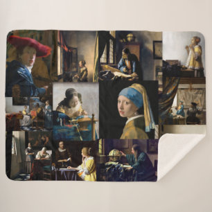 Johannes Vermeer - Masterpieces Patchwork Sherpa Blanket
