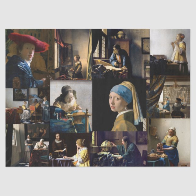 Johannes Vermeer - Masterpieces Patchwork Tissue Paper (Front)