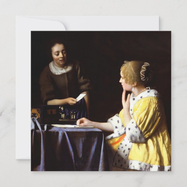Johannes Vermeer - Mistress and Maid Invitation (Front)
