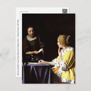 Johannes Vermeer - Mistress and Maid Postcard