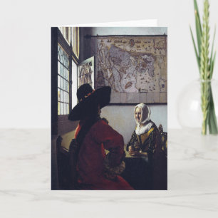 Johannes Vermeer, Officer And Laughing Girl Card