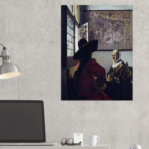 Johannes Vermeer, Officer And Laughing Girl Foil Prints