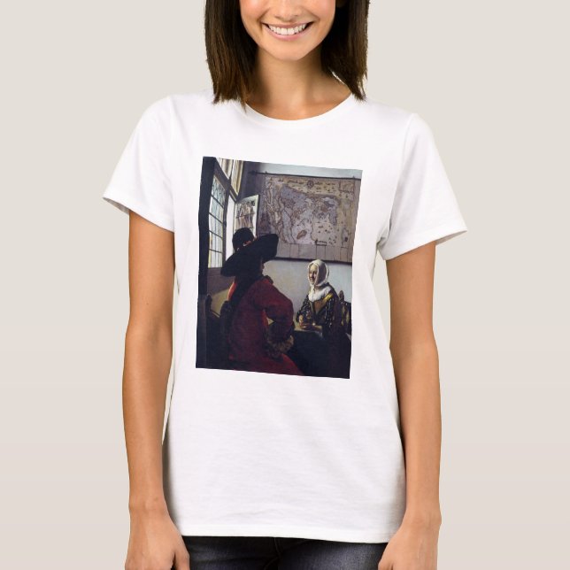Johannes Vermeer, Officer And Laughing Girl T-Shirt (Front)