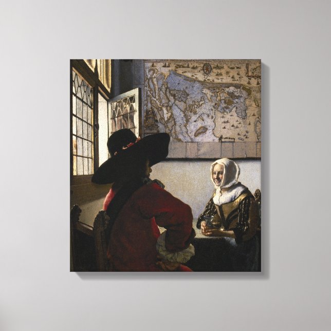 Johannes Vermeer - Officer with a Laughing Girl Canvas Print (Front)