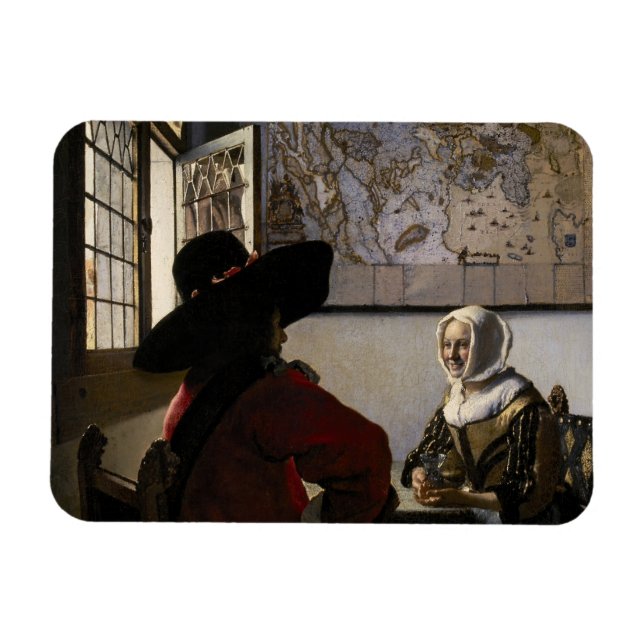 Johannes Vermeer - Officer with a Laughing Girl Magnet (Horizontal)