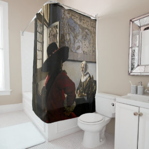 Johannes Vermeer - Officer with a Laughing Girl Shower Curtain