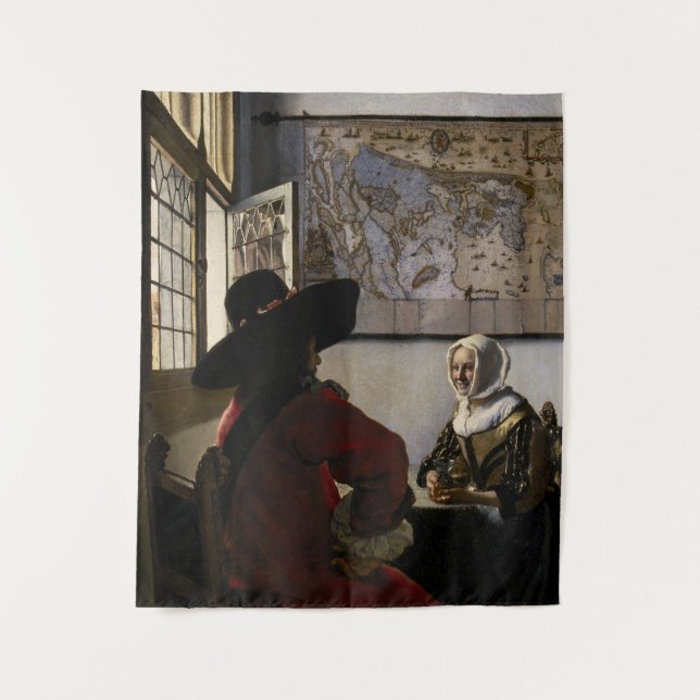 Johannes Vermeer - Officer with a Laughing Girl Tapestry (Front)