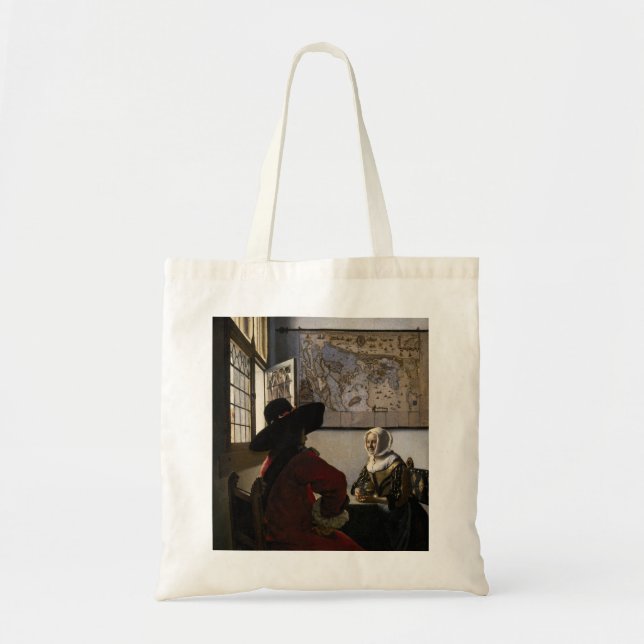 Johannes Vermeer - Officer with a Laughing Girl Tote Bag (Front)