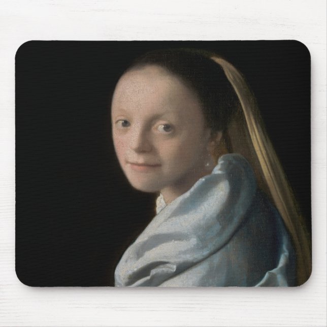Johannes Vermeer - Study of a Young Woman Mouse Pad (Front)