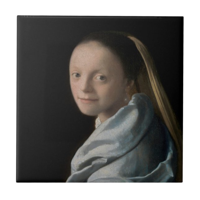Johannes Vermeer - Study of a Young Woman Tile (Front)