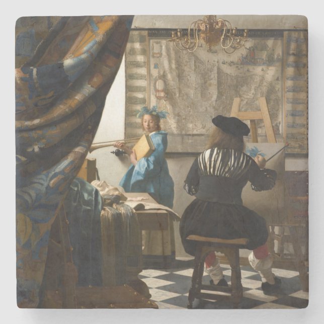 Johannes Vermeer - The Allegory of Painting Stone Coaster (Front)