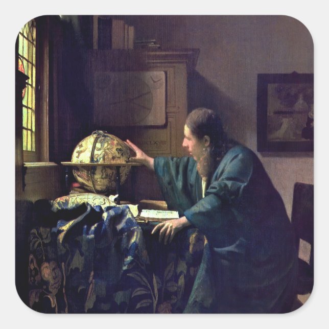 Johannes Vermeer - The Astronomer Square Sticker (Front)
