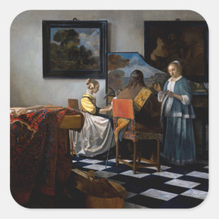 Johannes Vermeer - The Concert Square Sticker