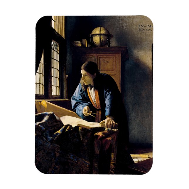 Johannes Vermeer - The Geographer Magnet (Vertical)