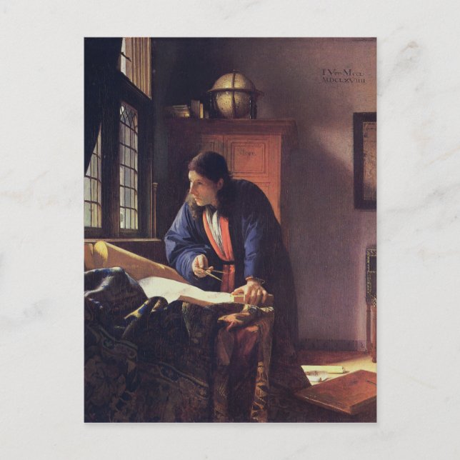 Johannes Vermeer - The Geographer Postcard (Front)