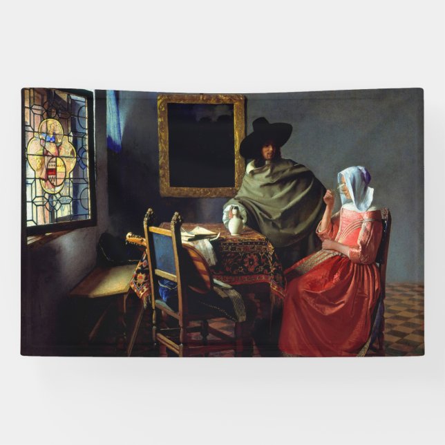 Johannes Vermeer - The Glass of Wine Banner (Horizontal)