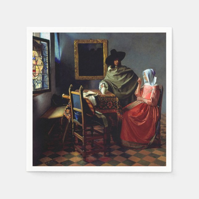 Johannes Vermeer - The Glass of Wine Napkin (Front)