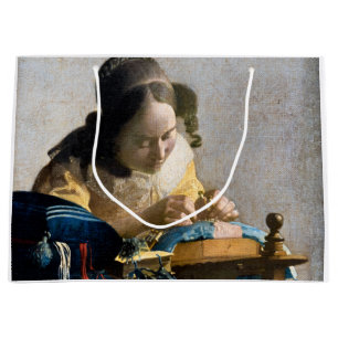 Johannes Vermeer - The Lacemaker Large Gift Bag