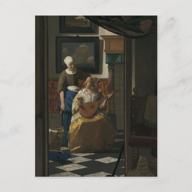 Johannes Vermeer, The Love Letter 17th C. Fine Art Postcard (Front)