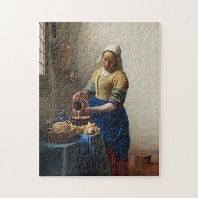 Johannes Vermeer, The Milkmaid Jigsaw Puzzle (Vertical)