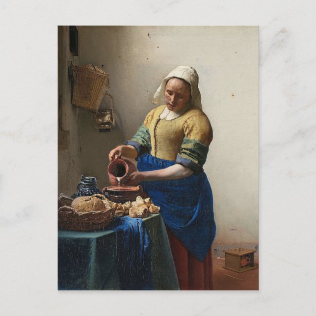 Johannes Vermeer - The Milkmaid Painting Postcard (Front)