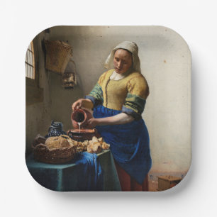 Johannes Vermeer - The Milkmaid Paper Plate