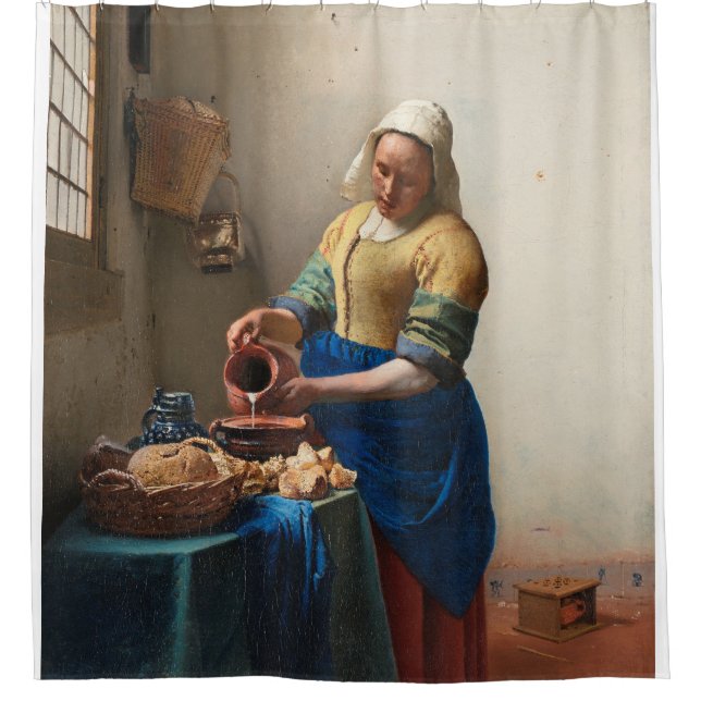 Johannes Vermeer - The Milkmaid Shower Curtain (Front)