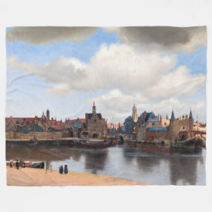 Johannes Vermeer - View of Delft Fleece Blanket