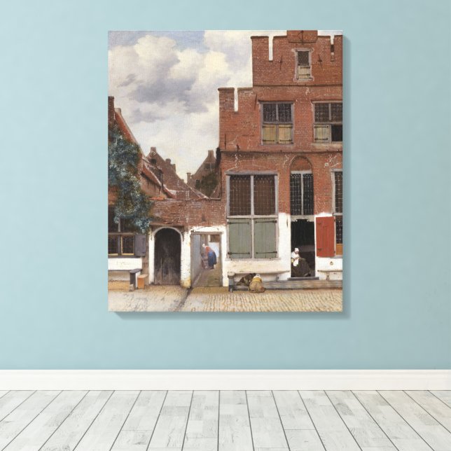 Johannes Vermeer, View Of Houses In Delft Canvas Print (Insitu(Wood Floor))
