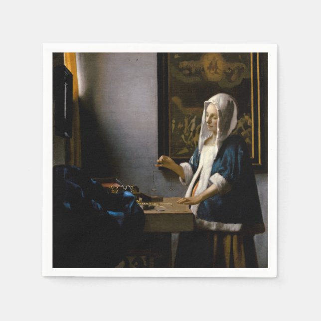 Johannes Vermeer - Woman Holding a Balance Napkin (Front)