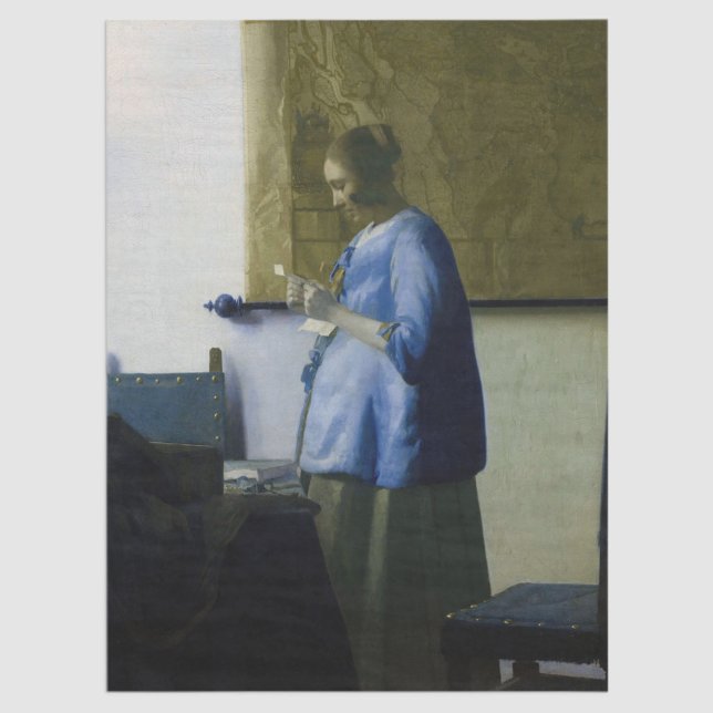 Johannes Vermeer - Woman in Blue Reading a Letter Tissue Paper (Creator Uploaded)
