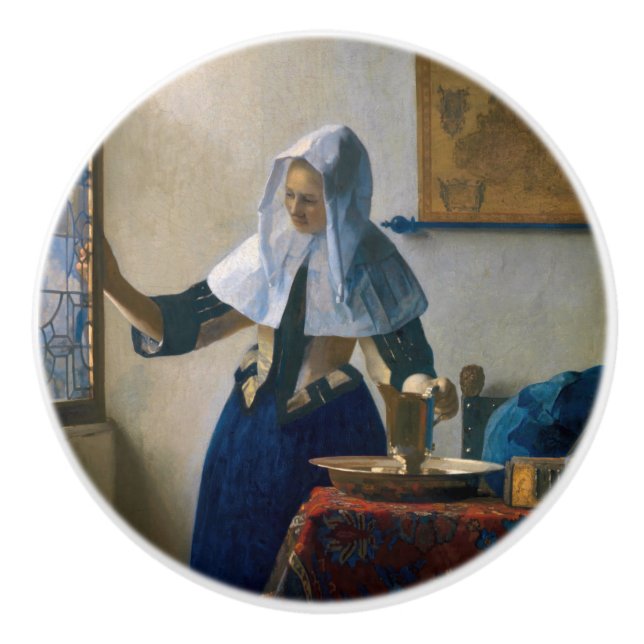 Johannes Vermeer - Woman with a Water Pitcher Ceramic Knob (Front)