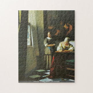Johannes Vermeer - Woman with messenger Jigsaw Puzzle
