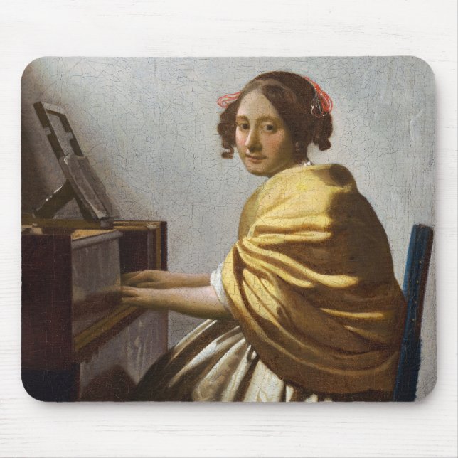 Johannes Vermeer - Young Woman Seated at Virginal Mouse Pad (Front)