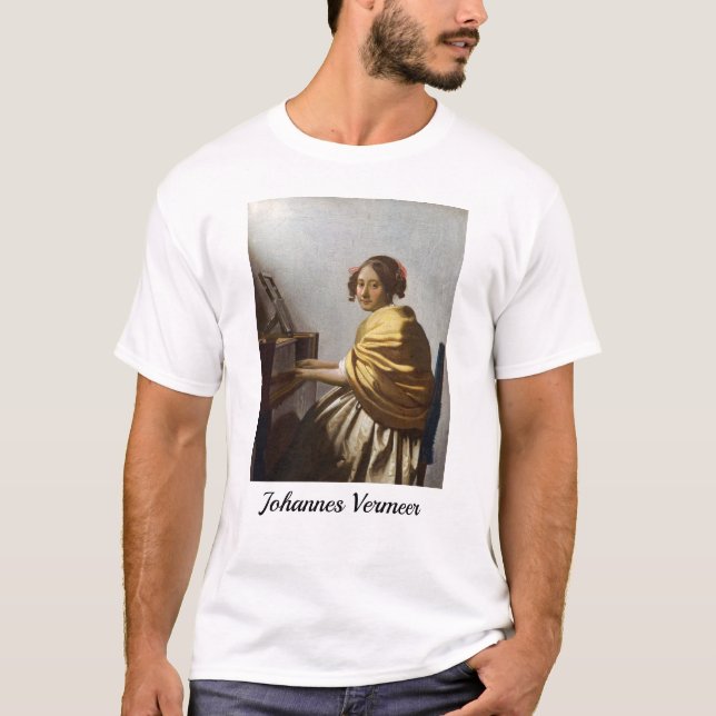 Johannes Vermeer - Young Woman Seated at Virginal T-Shirt (Front)