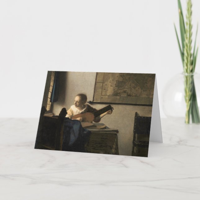 Johannes Vermeer - Young Woman with a Lute Card (Front)