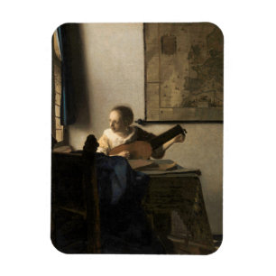 Johannes Vermeer - Young Woman with a Lute Magnet