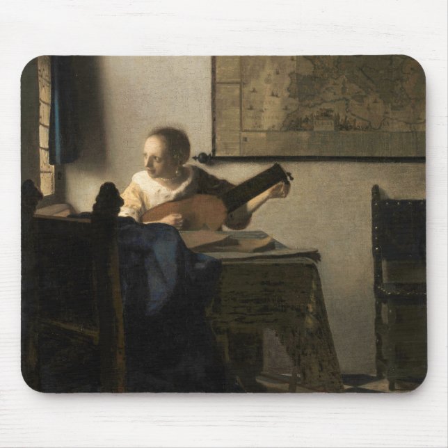 Johannes Vermeer - Young Woman with a Lute Mouse Pad (Front)