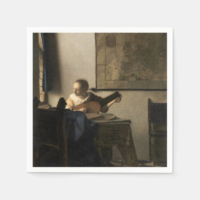 Johannes Vermeer - Young Woman with a Lute Napkin (Front)
