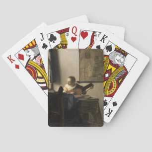 Johannes Vermeer - Young Woman with a Lute Playing Cards