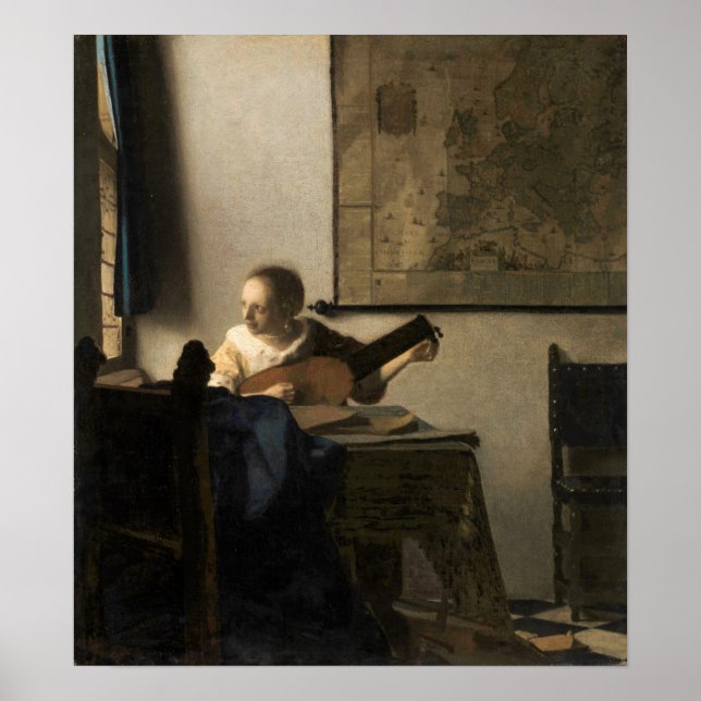 Johannes Vermeer - Young Woman with a Lute Poster (Front)