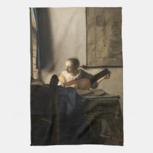 Johannes Vermeer - Young Woman with a Lute Tea Towel